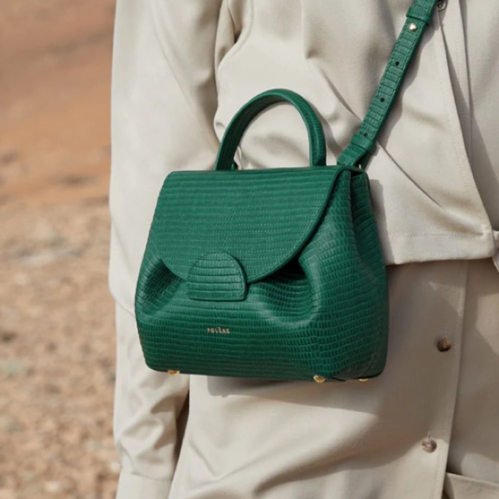 SOLD OUT! Polene Numero Un Nano Green Lizard Crossbody